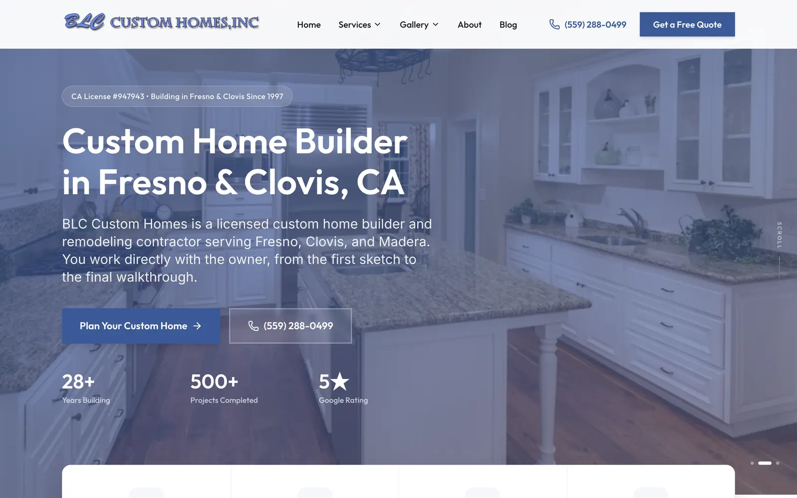 BLC Custom Homes website